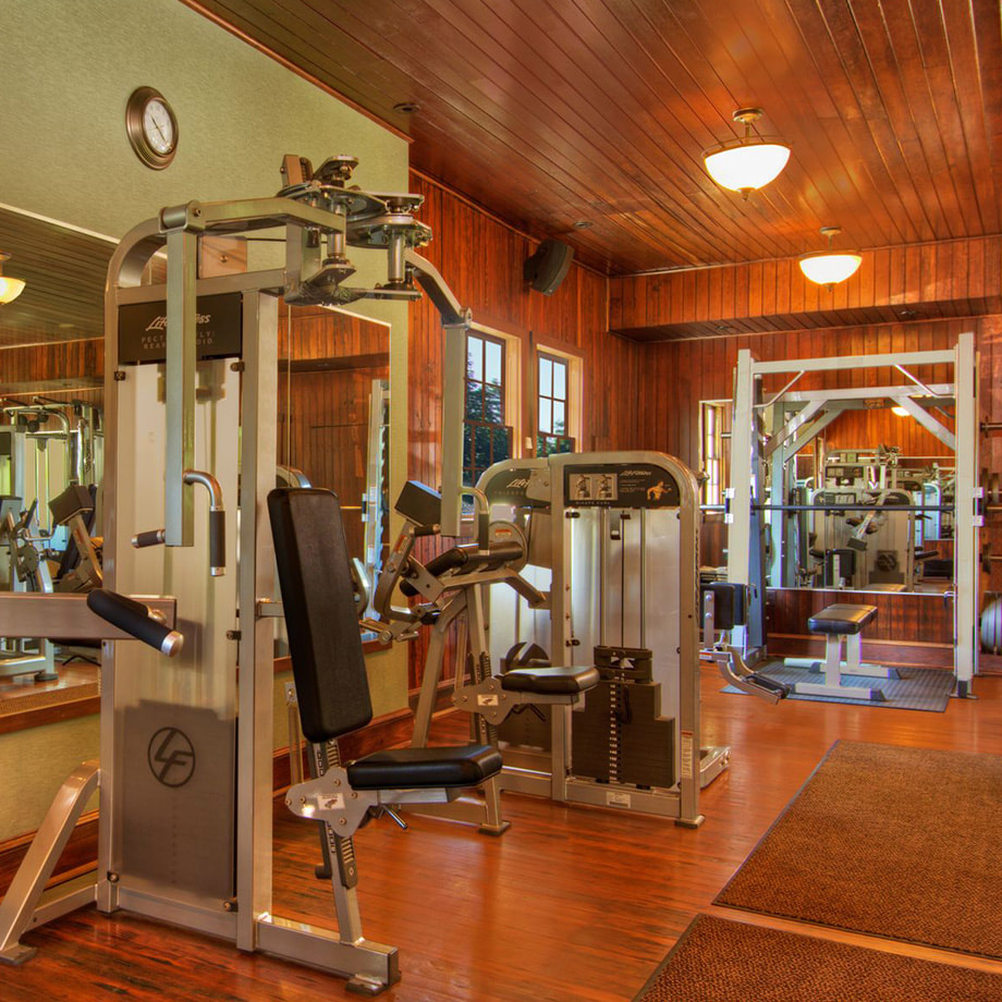 The onsite fitness center